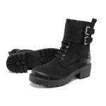 Черни дамски боти, качествен еко-велур - всекидневни обувки за есента и зимата N 100011379
