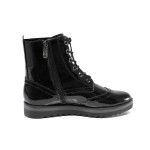 Черни дамски боти, лачена еко кожа - всекидневни обувки за есента и зимата N 100011380