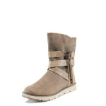 Бежови дамски боти, здрава еко-кожа - всекидневни обувки за есента и зимата N 100011378