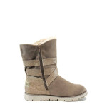 Бежови дамски боти, здрава еко-кожа - всекидневни обувки за есента и зимата N 100011378