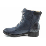 Сини дамски боти, здрава еко-кожа - всекидневни обувки за есента и зимата N 100011415