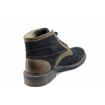 Сини мъжки боти, естествен велур - всекидневни обувки за есента и зимата N 100011422