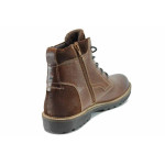 Кафяви мъжки боти, естествена кожа - всекидневни обувки за есента и зимата N 100011425
