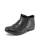 Черни дамски боти, здрава еко-кожа - всекидневни обувки за есента и зимата N 100011429