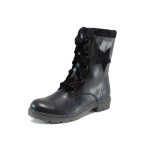 Черни дамски боти, здрава еко-кожа - всекидневни обувки за есента и зимата N 100011430