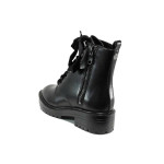 Черни дамски боти, здрава еко-кожа - всекидневни обувки за есента и зимата N 100011497