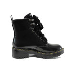 Черни дамски боти, здрава еко-кожа - всекидневни обувки за есента и зимата N 100011496