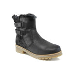 Черни дамски боти, естествена кожа - всекидневни обувки за есента и зимата N 100011495