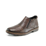 Кафяви мъжки боти, естествена кожа - всекидневни обувки за есента и зимата N 100011538