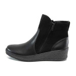 Черни дамски боти, естествена кожа - всекидневни обувки за есента и зимата N 100011545