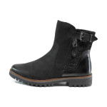 Черни дамски боти с мемори пяна, естествена кожа - всекидневни обувки за есента и зимата N 100011557