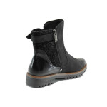 Черни дамски боти с мемори пяна, естествена кожа - всекидневни обувки за есента и зимата N 100011557