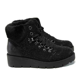 Черни дамски боти, здрава еко-кожа - всекидневни обувки за есента и зимата N 100011554