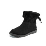 Черни дамски боти, здрава еко-кожа - всекидневни обувки за есента и зимата N 100011555