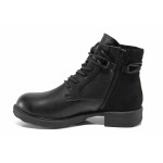 Черни дамски боти, здрава еко-кожа - всекидневни обувки за есента и зимата N 100011612