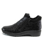 Черни дамски боти, здрава еко-кожа - всекидневни обувки за есента и зимата N 100011609
