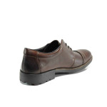 Кафяви мъжки обувки, естествена кожа - всекидневни обувки за есента и зимата N 100011614
