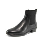Черни дамски боти, естествена кожа - всекидневни обувки за есента и зимата N 100011642