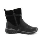 Черни дамски боти, естествена кожа - всекидневни обувки за есента и зимата N 100011644