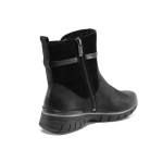 Черни дамски боти, естествена кожа - всекидневни обувки за есента и зимата N 100011644