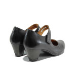 Черни дамски обувки със среден ток, естествена кожа - всекидневни обувки за есента и зимата N 100011648