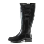 Черни дамски ботуши, естествена кожа - всекидневни обувки за есента и зимата N 100011646