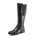 Черни дамски ботуши, естествена кожа - всекидневни обувки за есента и зимата N 100011646