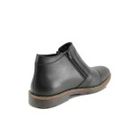 Черни мъжки боти, естествена кожа - ежедневни обувки за есента и зимата N 100011691