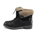 Черни анатомични дамски боти, здрава еко-кожа - ежедневни обувки за есента и зимата N 100011693