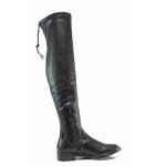 Черни дамски ботуши, здрава еко-кожа - всекидневни обувки за есента и зимата N 100011800