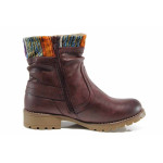 Винени анатомични дамски боти, здрава еко-кожа - всекидневни обувки за есента и зимата N 100011797