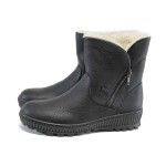 Черни дамски боти, здрава еко-кожа - всекидневни обувки за есента и зимата N 100011821