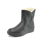 Черни дамски боти, здрава еко-кожа - всекидневни обувки за есента и зимата N 100011821