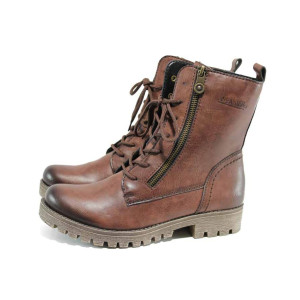 Черни дамски боти, здрава еко-кожа - всекидневни обувки за есента и зимата N 100011827