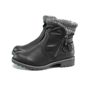 Черни анатомични дамски боти, здрава еко-кожа - всекидневни обувки за есента и зимата N 100011815