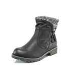 Черни анатомични дамски боти, здрава еко-кожа - всекидневни обувки за есента и зимата N 100011815