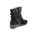 Черни дамски боти, естествен набук - всекидневни обувки за есента и зимата N 100011818