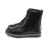 Черни дамски боти, здрава еко-кожа - всекидневни обувки за есента и зимата N 100011819