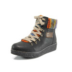 Черни дамски боти, здрава еко-кожа - всекидневни обувки за есента и зимата N 100011823