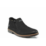 Черни мъжки боти, естествен набук - всекидневни обувки за есента и зимата N 100011852