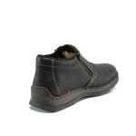 Черни мъжки боти, естествена кожа - всекидневни обувки за есента и зимата N 100011853