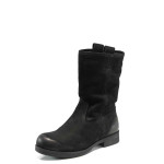 Черни дамски боти, естествен набук - всекидневни обувки за есента и зимата N 100011851