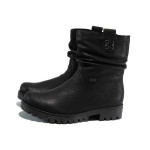 Черни дамски боти, здрава еко-кожа - всекидневни обувки за есента и зимата N 100011895