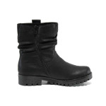Черни дамски боти, здрава еко-кожа - всекидневни обувки за есента и зимата N 100011895
