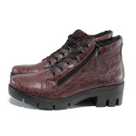 Винени дамски боти, здрава еко-кожа - всекидневни обувки за есента и зимата N 100011951