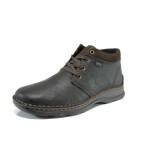 Кафяви мъжки боти, естествена кожа - всекидневни обувки за есента и зимата N 100011952