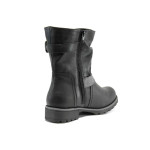 Черни дамски боти, здрава еко-кожа - всекидневни обувки за есента и зимата N 100011976