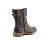 Кафяви дамски боти, здрава еко-кожа - всекидневни обувки за есента и зимата N 100011977