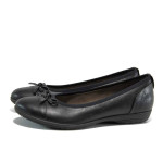 Черни анатомични дамски обувки с равна подметка, здрава еко-кожа - всекидневни обувки за есента и зимата N 100012006