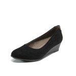 Черни анатомични дамски обувки с платформа, качествен еко-велур - всекидневни обувки за целогодишно ползване N 100012013